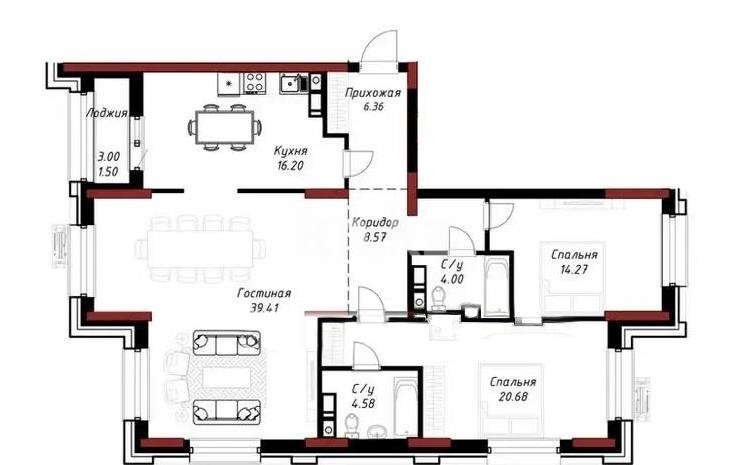 Продажа 3-комнатной квартиры, 115 м² в Астане