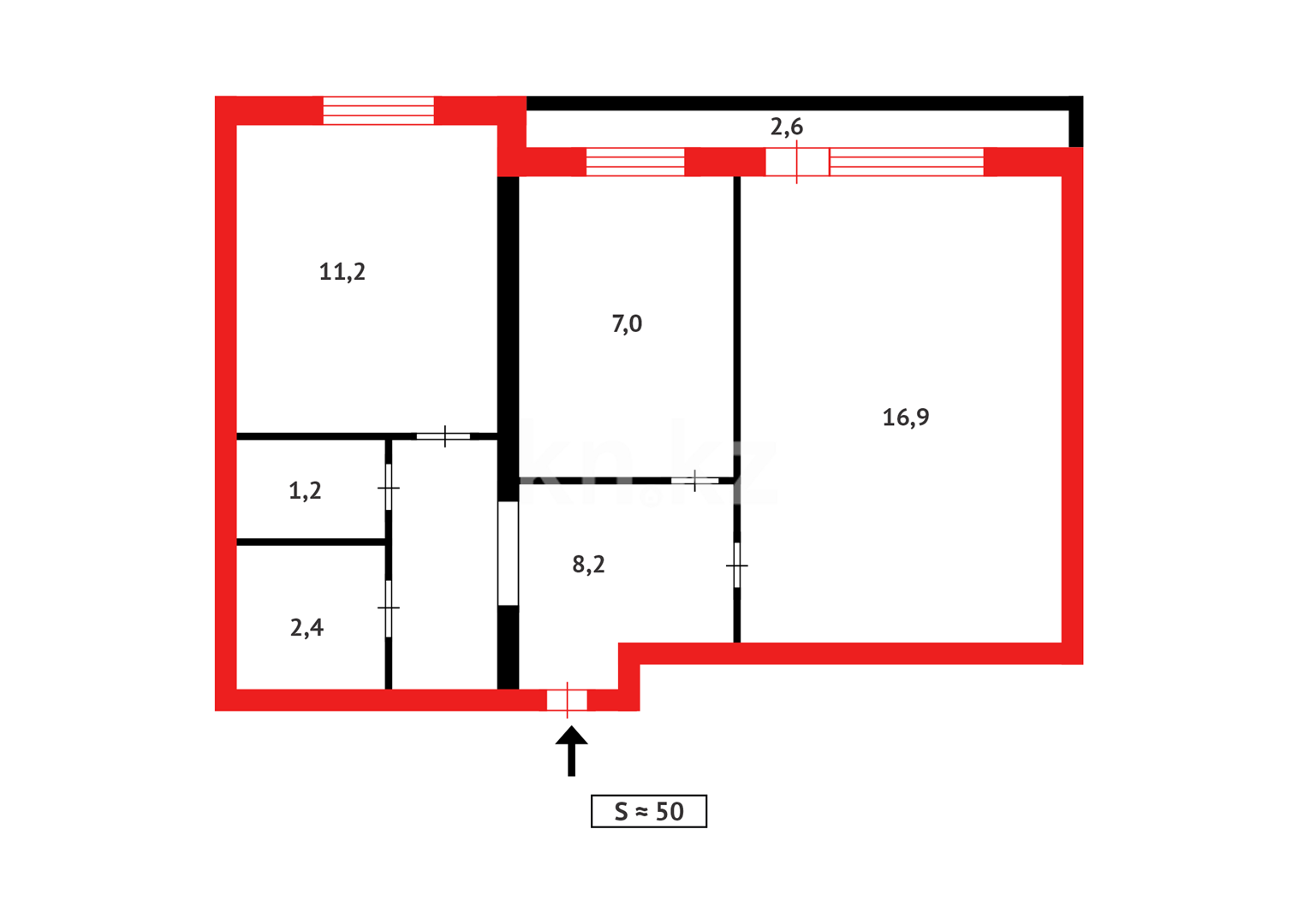 Продажа 2-комнатной квартиры, 49 м², ул. Муканова в Караганде - фото 10