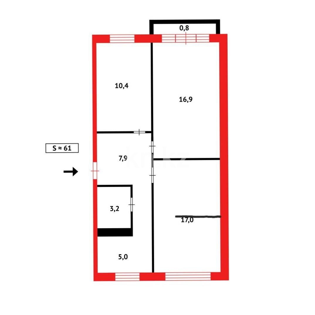 Продажа 3-комнатной квартиры, 62 м², ул. Абая в Темиртау - фото 12