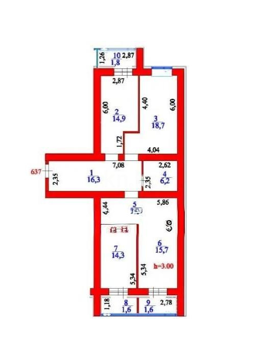 Продажа 3-комнатной квартиры, 99.3 м² в Астане
