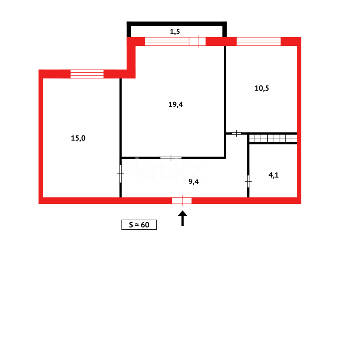 Продажа 2-комнатной квартиры, 60 м² в Караганде - фото 15