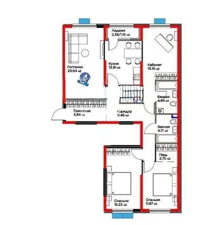 Продажа 4-комнатной квартиры, 107 м², ул. Момышулы, дом  11/14а в Алматы