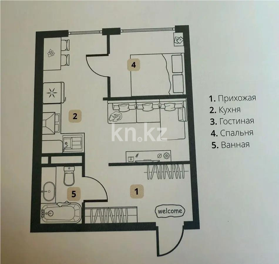 Продажа 1-комнатной квартиры, 36 м², мкр-н Шугыла, дом  340/41 в Алматы