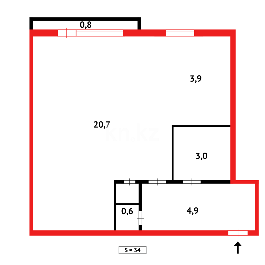 Продажа 1-комнатной квартиры, 33 м² в Темиртау - фото 8