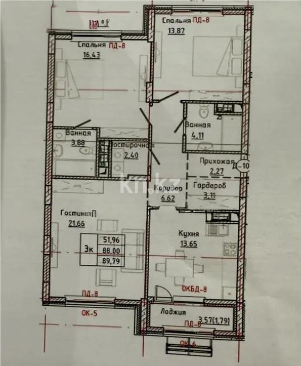 Продажа 3-комнатной квартиры, 90 м² в Астане