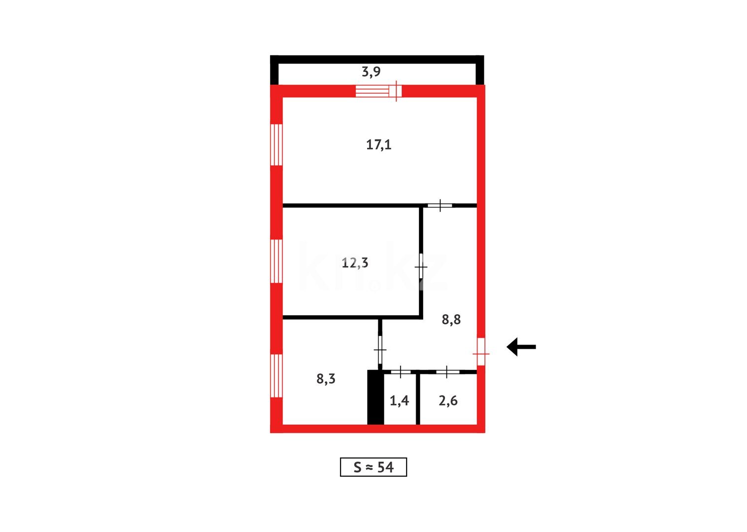 Продажа 2-комнатной квартиры, 54 м² в Темиртау - фото 12