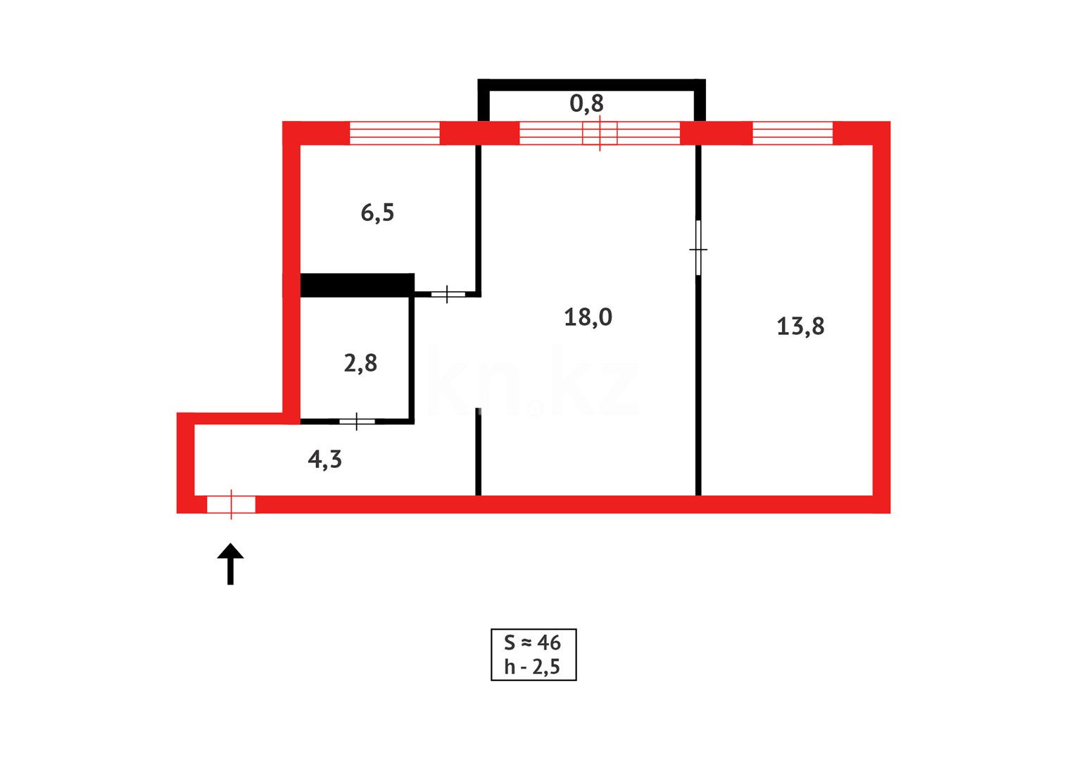 Продажа 2-комнатной квартиры, 46 м² в Абае - фото 6