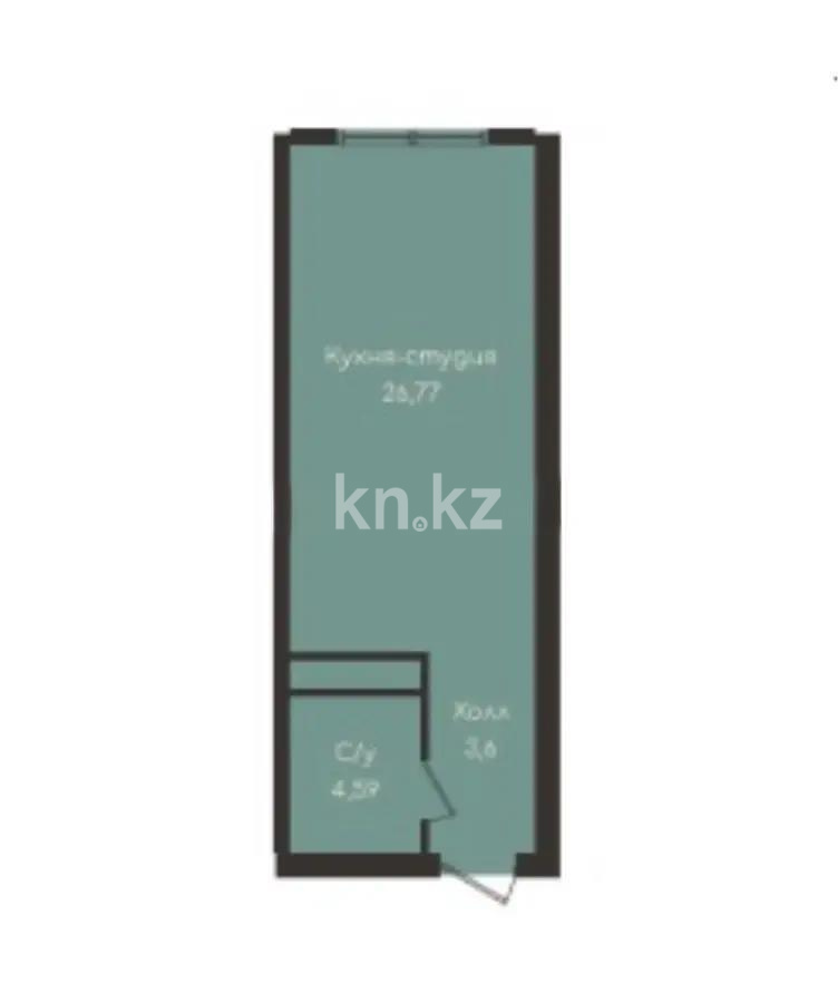 Продажа 1-комнатной квартиры, 35 м², ул. Момышулы, дом  100 стр в Алматы