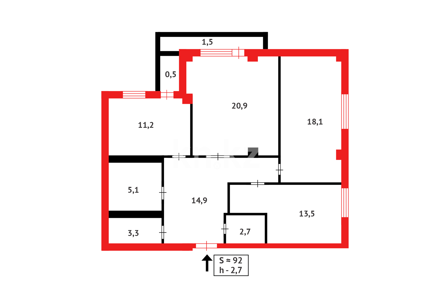 Продажа 3-комнатной квартиры, 91.7 м² в Астане - фото 11