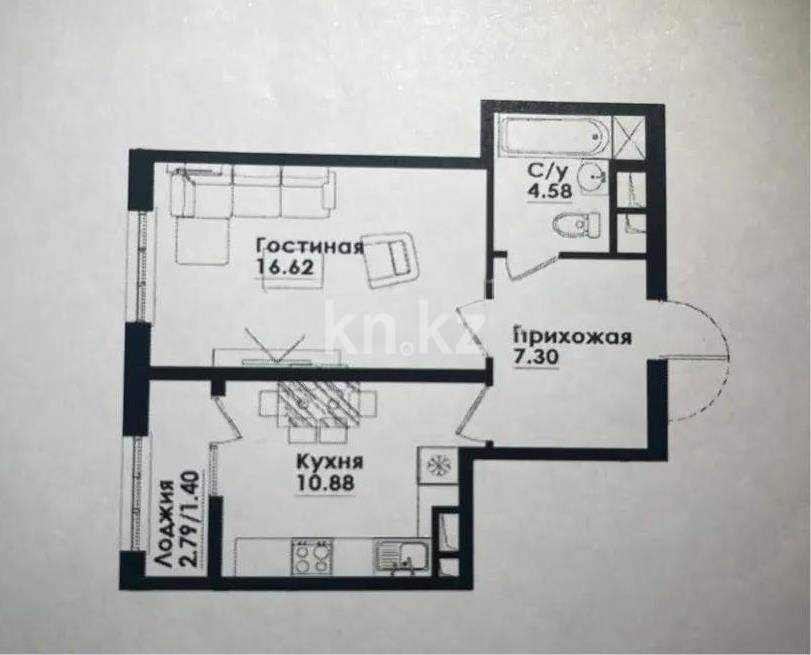 Продажа 1-комнатной квартиры, 41 м² в Алматы