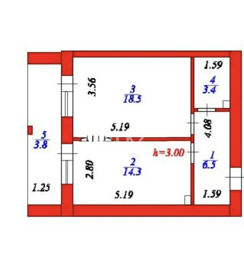 Продажа 1-комнатной квартиры, 46.5 м² в Астане