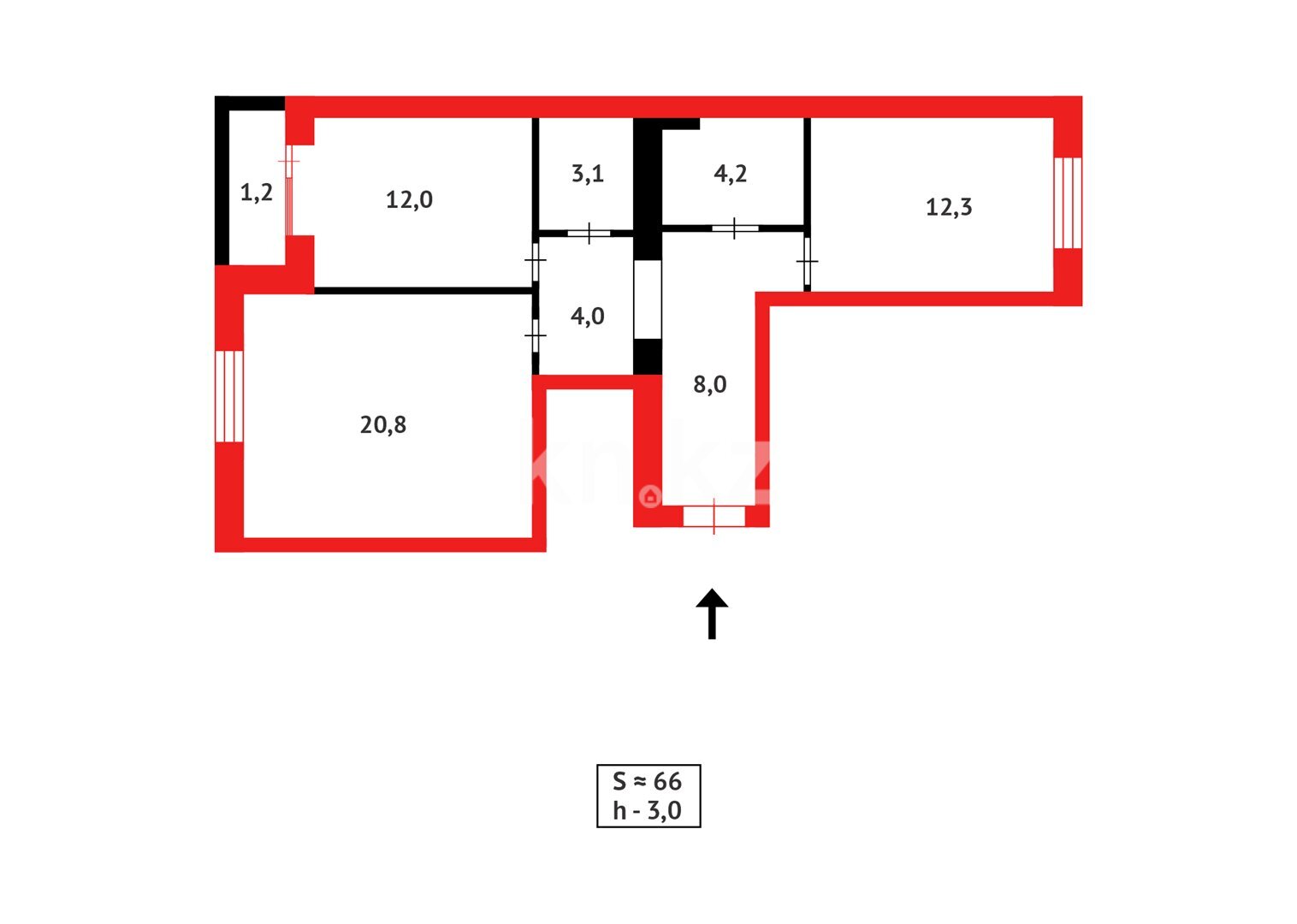 Продажа 2-комнатной квартиры, 65 м² в Караганде - фото 21