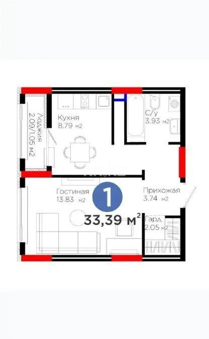 Продажа 1-комнатной квартиры, 33.39 м², ул. Е-908, дом  23 стр в Астане