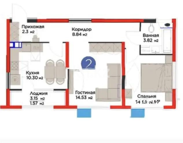Продажа 2-комнатной квартиры, 54 м² в Алматы - фото 6