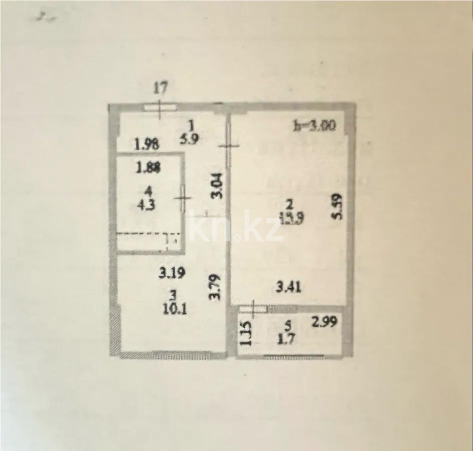 Продажа 1-комнатной квартиры, 40.9 м² в Астане