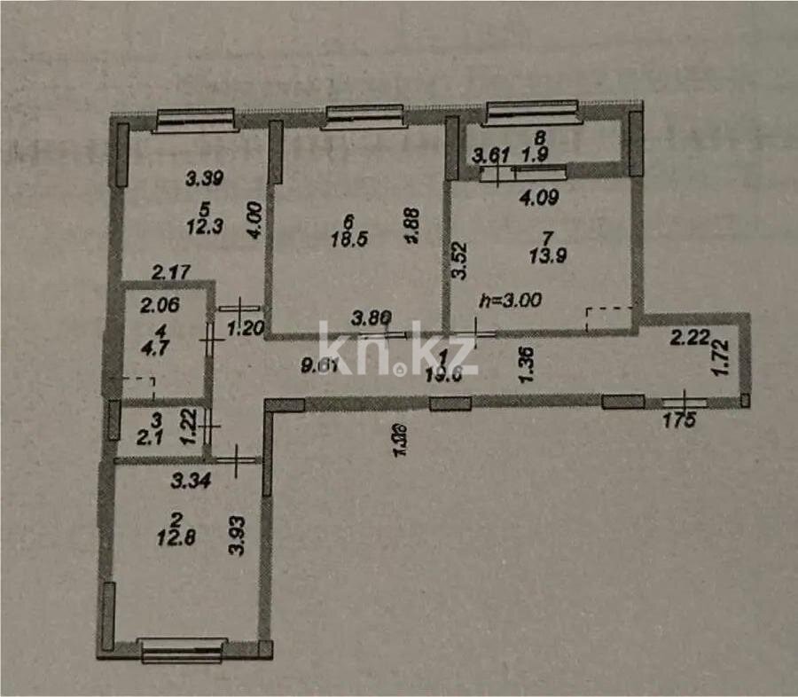 Продажа 3-комнатной квартиры, 86 м² в Астане