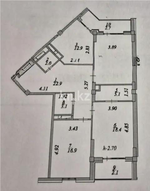 Продажа 3-комнатной квартиры, 107 м² в Астане
