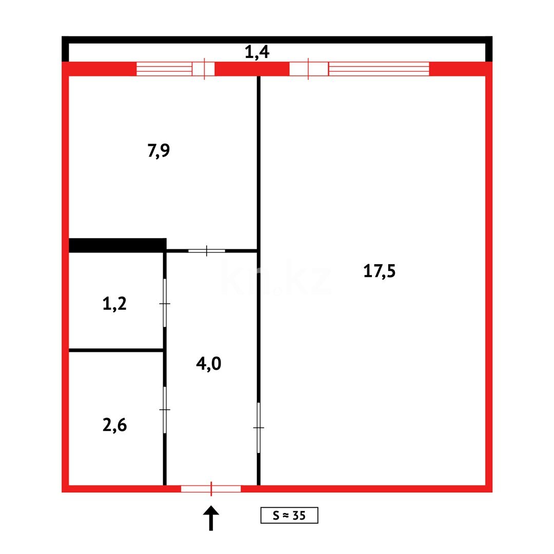 Продажа 1-комнатной квартиры, 35 м² в Темиртау - фото 11
