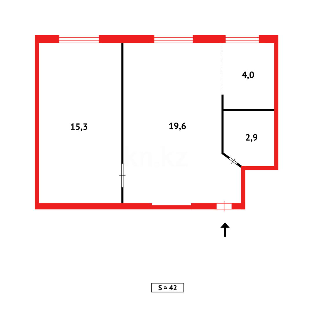 Продажа 2-комнатной квартиры, 42 м² в Караганде - фото 7