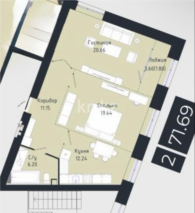 Продажа 2-комнатной квартиры, 72 м² в Астане - фото 6