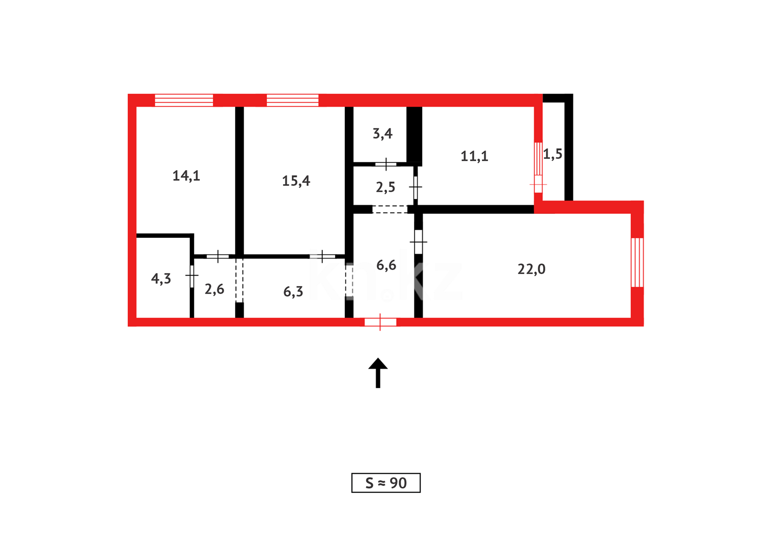 Продажа 3-комнатной квартиры, 90 м², пр. Туран в Астане - фото 24