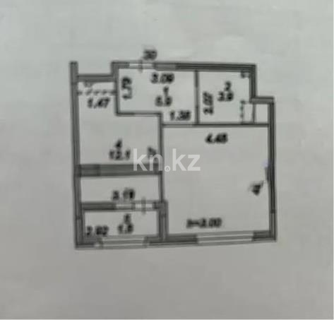 Продажа 2-комнатной квартиры, 45.5 м² в Астане