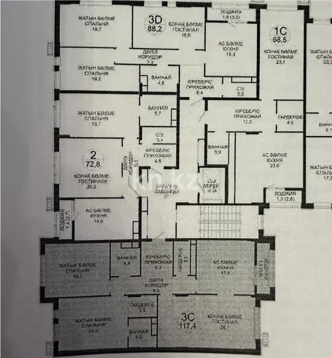 Продажа 3-комнатной квартиры, 117.4 м² в Астане