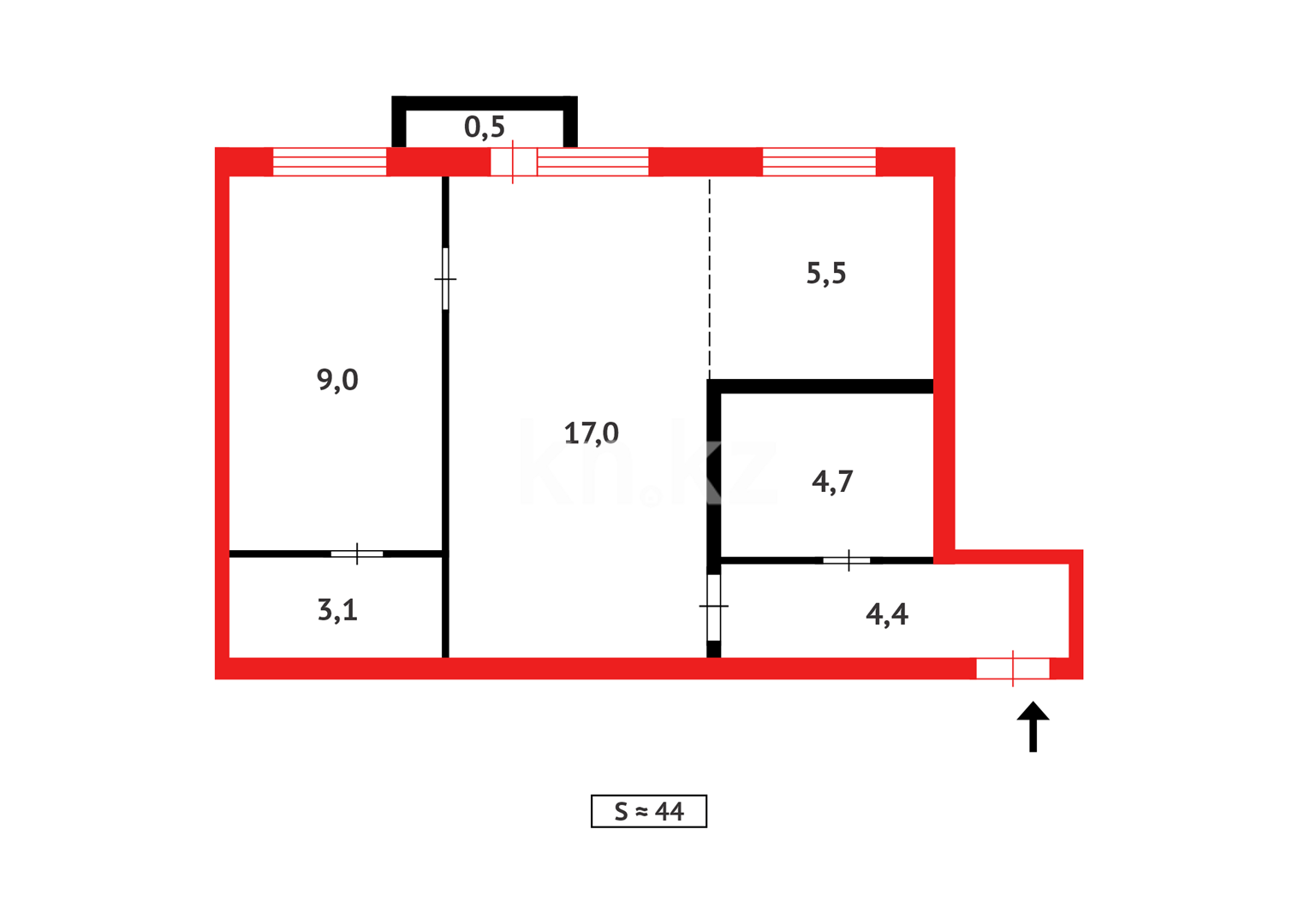 Продажа 2-комнатной квартиры, 44 м², ул. Жамбыла в Сарани - фото 13