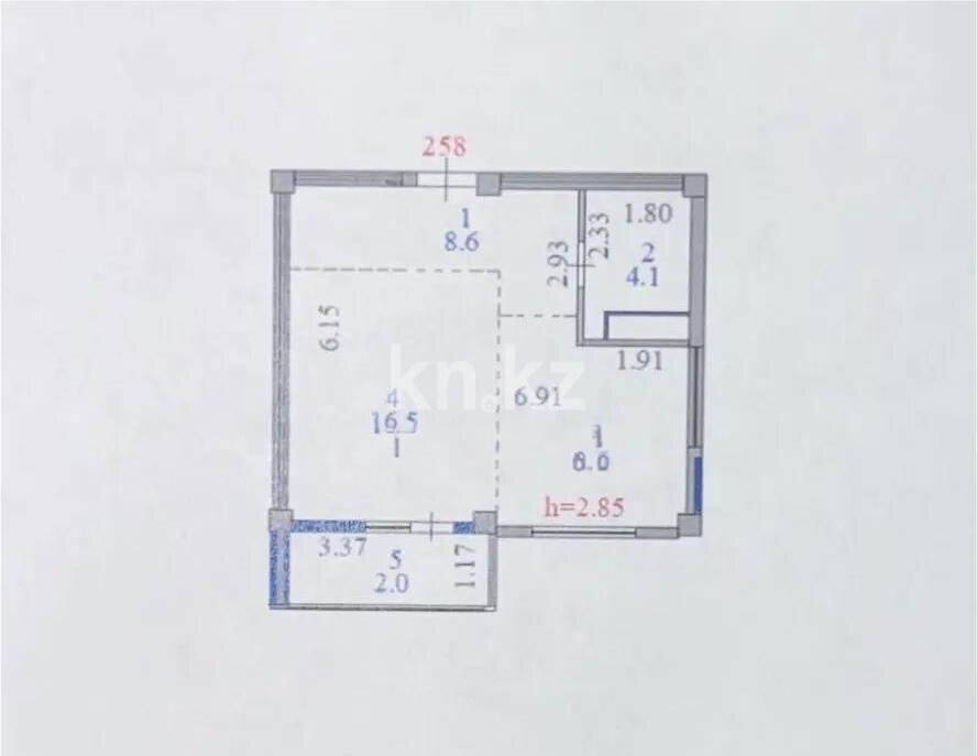 Продажа 1-комнатной квартиры, 42.4 м² в Астане