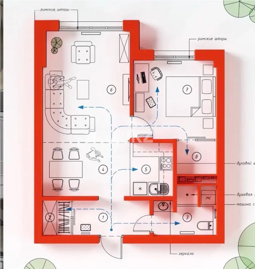 Продажа 2-комнатной квартиры, 45.5 м² в Алматы - фото 3