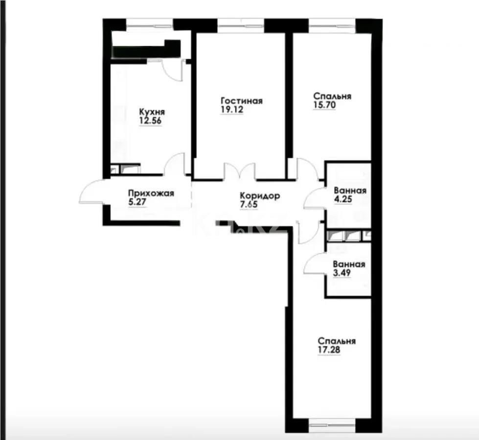 Продажа 3-комнатной квартиры, 88 м², ул. Навои, дом  30а/1 в Алматы