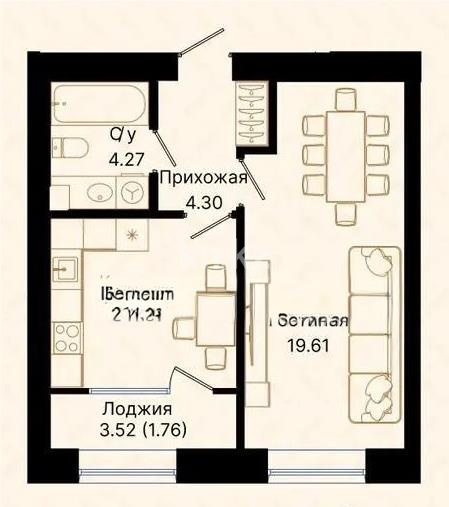 Продажа 1-комнатной квартиры, 41 м², ул. Панфилова, дом  85 в Астане