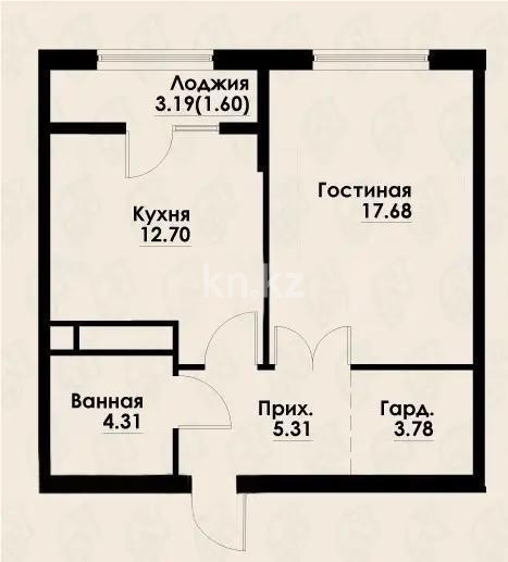 Продажа 1-комнатной квартиры, 45.38 м², ул. Макатаева, дом  129/1 в Алматы