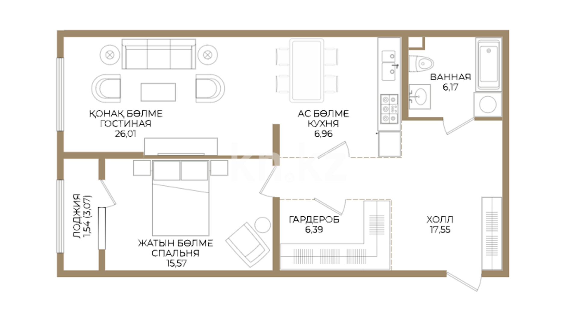 ЖК Satpaev, 2-комнатная, цена 71 720 100 ₸, 909 000 ₸&nbsp;/&nbsp;м²