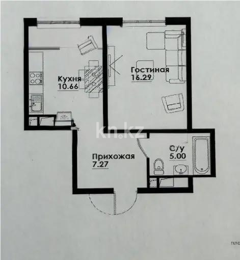 Продажа 1-комнатной квартиры, 40.6 м² в Алматы