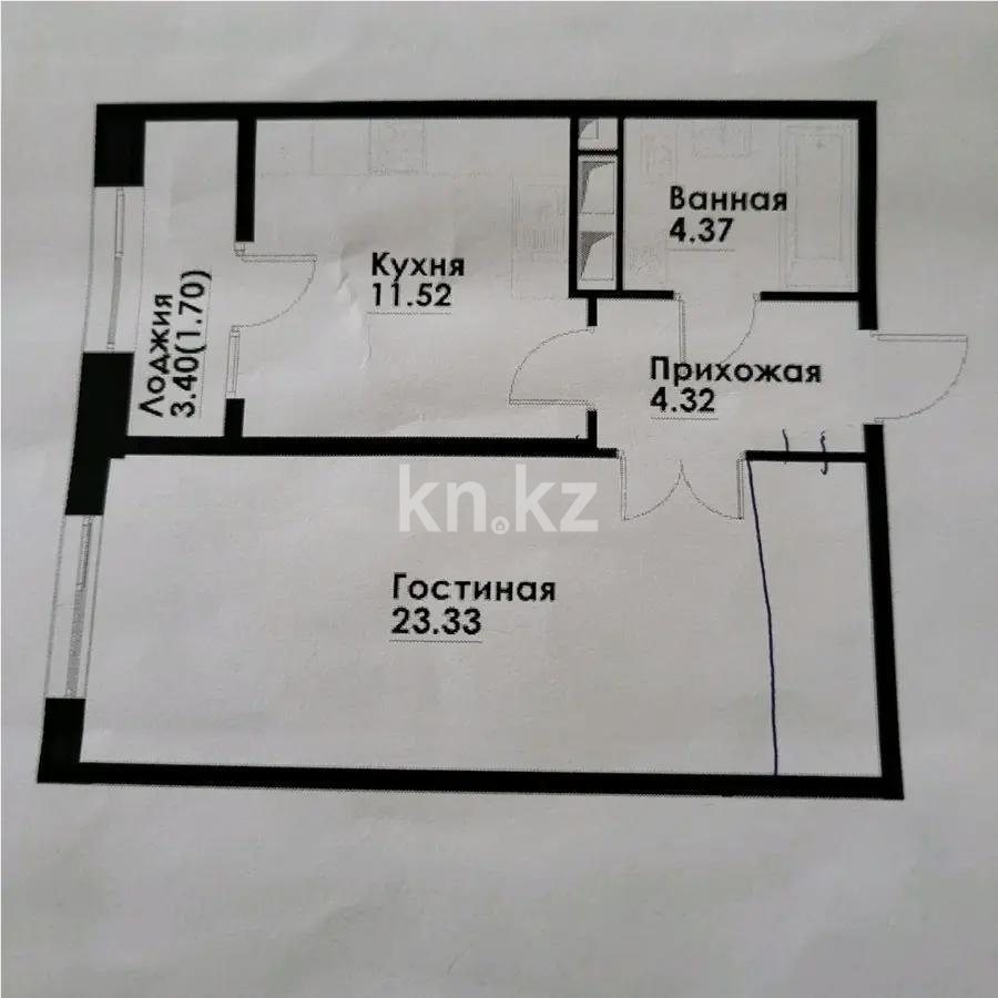 Продажа 1-комнатной квартиры, 45 м² в Алматы