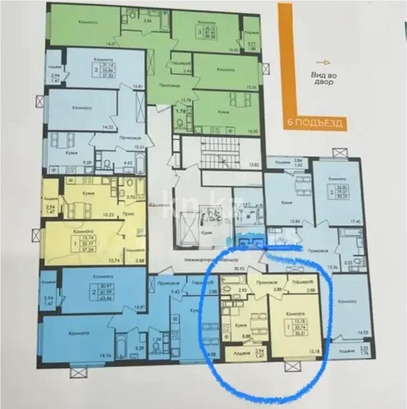 Продажа 1-комнатной квартиры, 35.21 м² в Астане - фото 3
