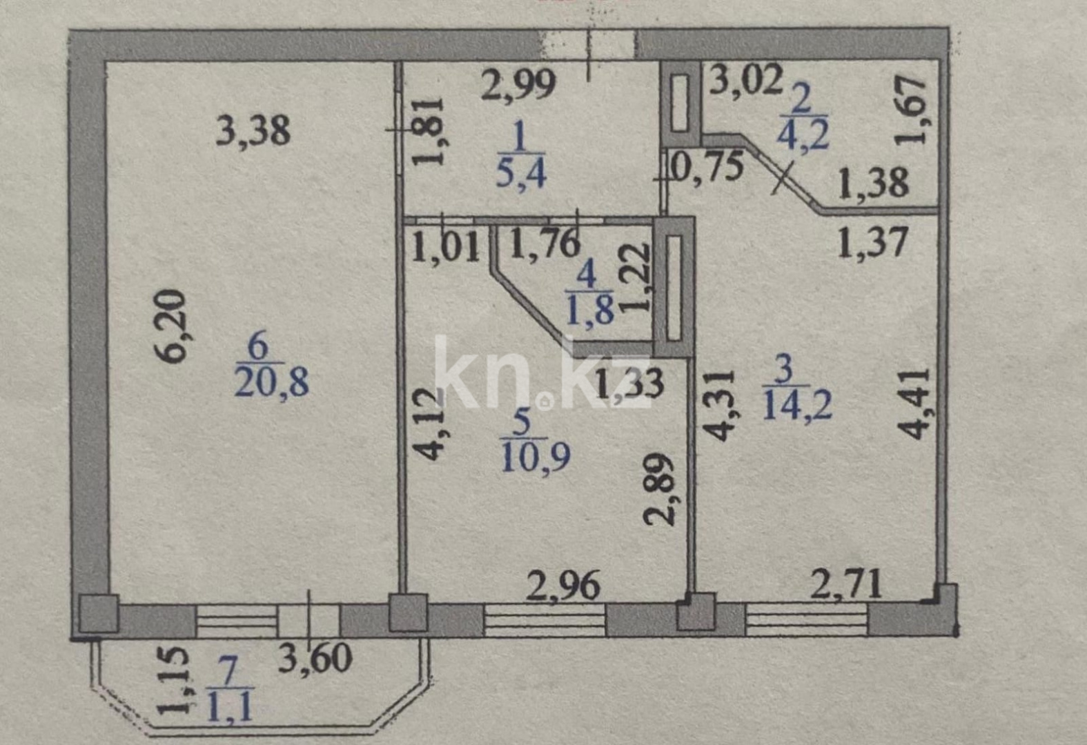 Продажа 2-комнатной квартиры, 58.4 м², ул. Бокейхана, дом  8 в Астане - фото 2