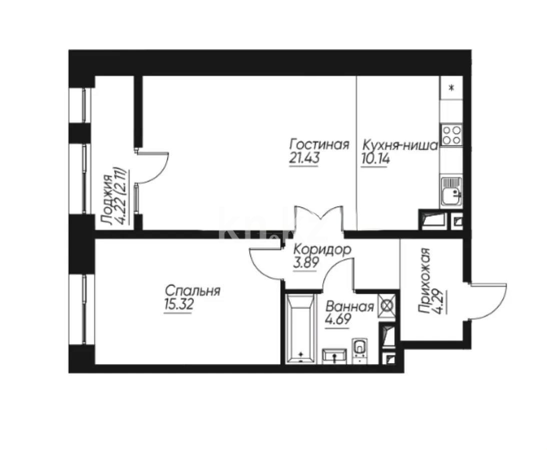 Продажа 2-комнатной квартиры, 62 м² в Алматы - фото 3