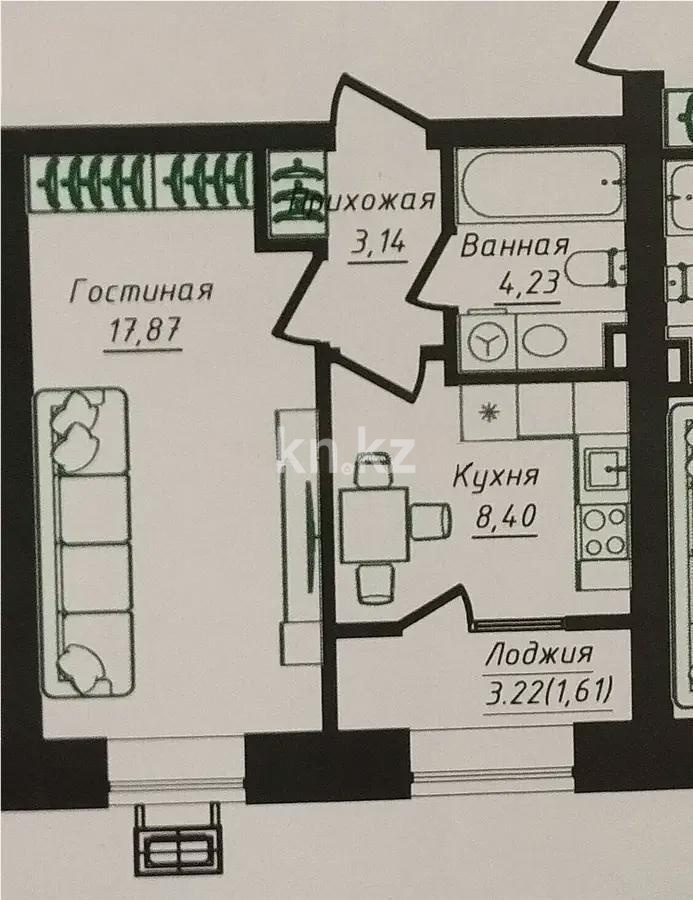 Продажа 1-комнатной квартиры, 36 м² в Астане