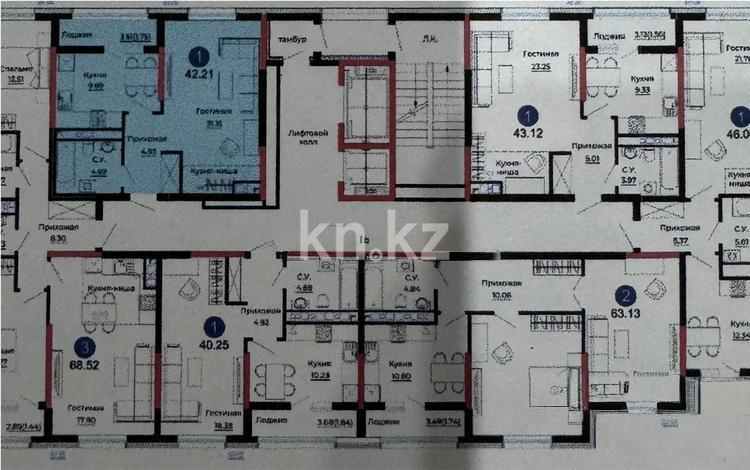 Продажа 1-комнатной квартиры, 42.1 м², ул. Е-429, дом  14/1 в Астане - фото 2