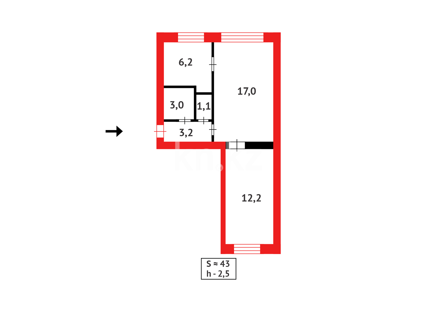Продажа 2-комнатной квартиры, 42 м², мкр-н 2 в Абае - фото 7