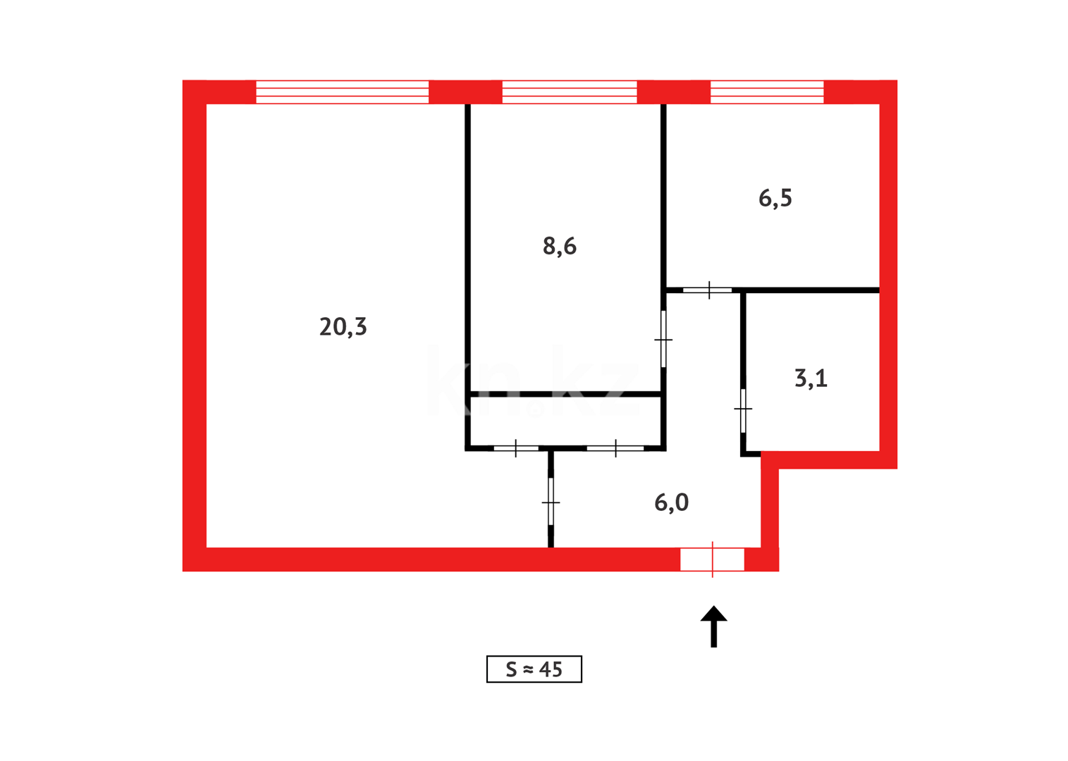 Продажа 2-комнатной квартиры, 44 м², ул. Чернышевского в Темиртау - фото 11