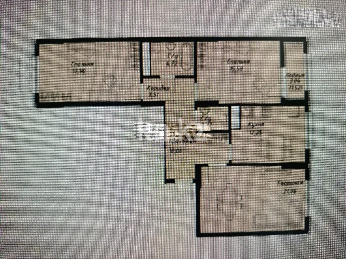 Продажа 3-комнатной квартиры, 86.9 м² в Астане