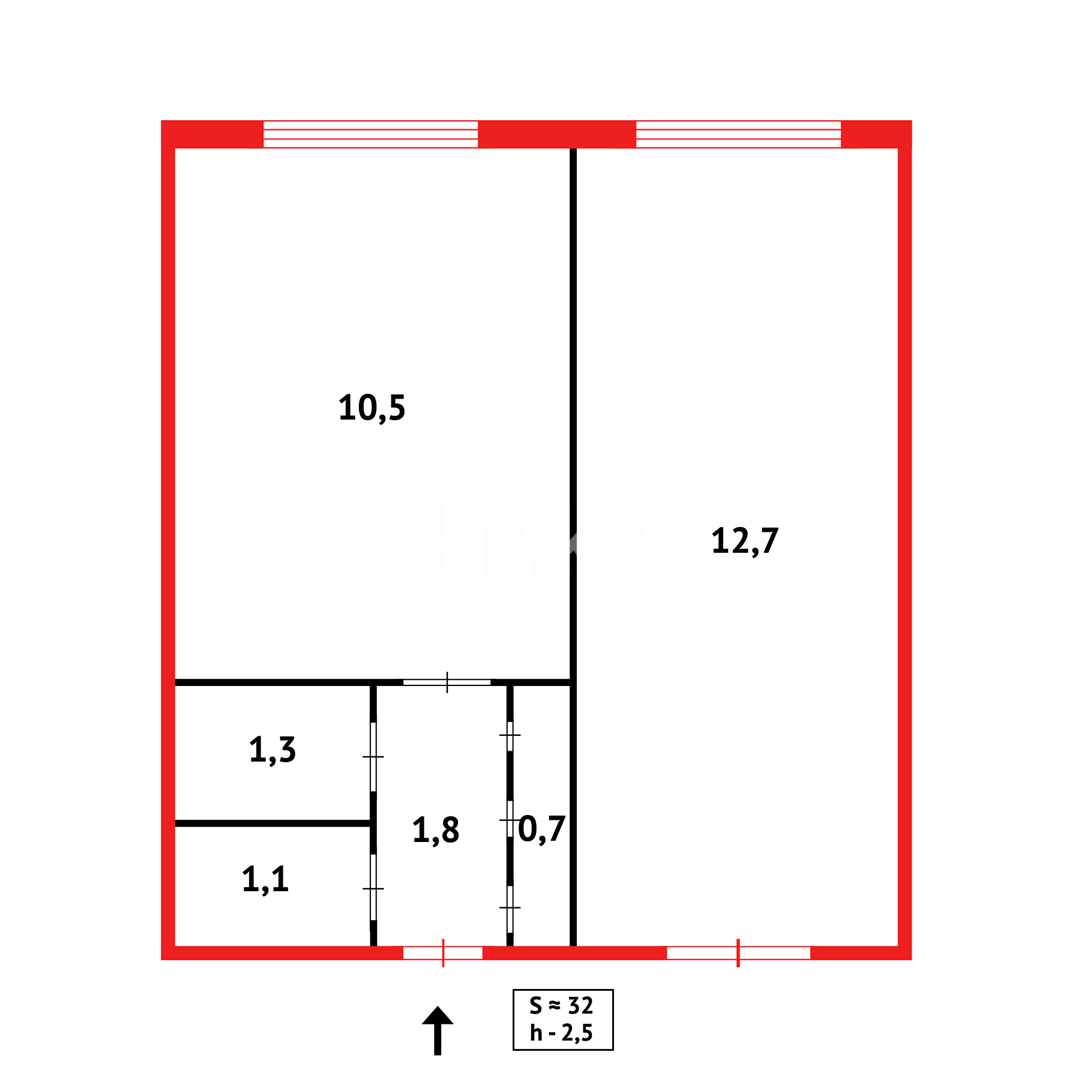 Продажа 2-комнатной квартиры, 32 м² в Караганде - фото 19