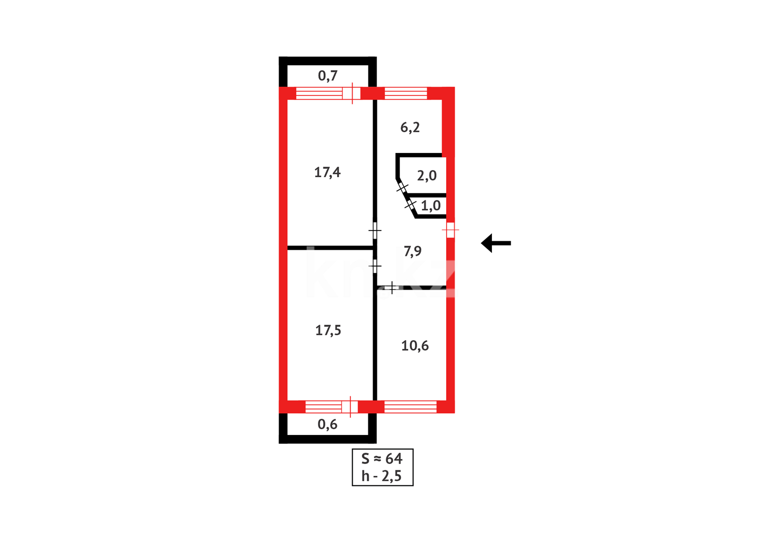 Продажа 3-комнатной квартиры, 63 м², 16 мкр. в Караганде - фото 17