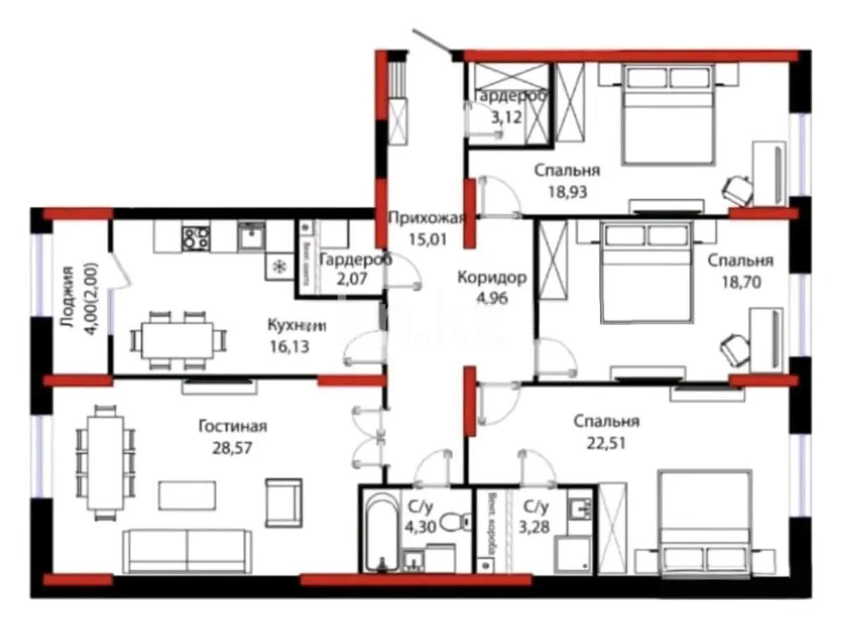 Продажа 4-комнатной квартиры, 140 м² в Астане