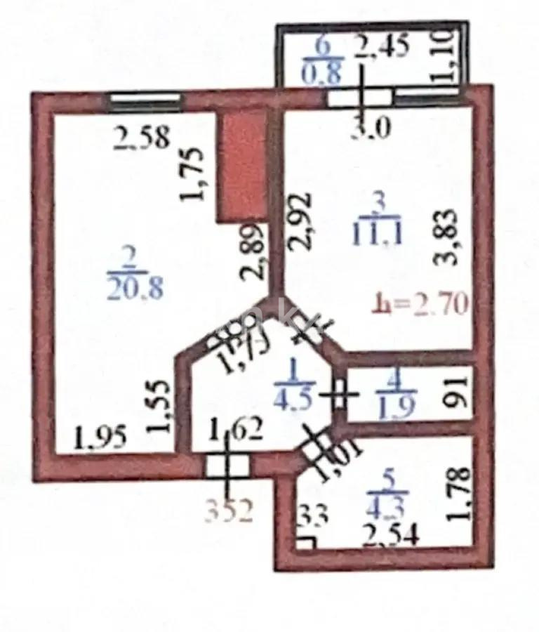 Продажа 2-комнатной квартиры, 43.4 м², ул. Брусиловского, дом  5 в Астане - фото 8