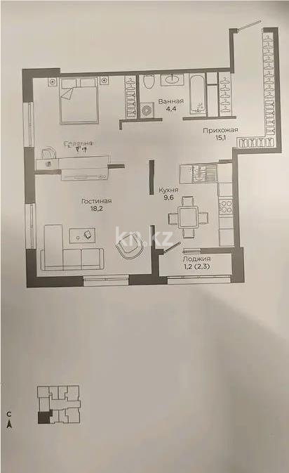 Продажа 2-комнатной квартиры, 62 м², пр. Мангилик Ел, дом  74 в Астане - фото 4