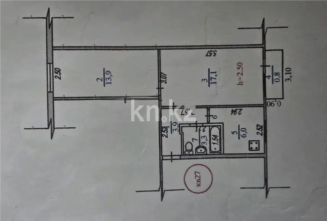 Продажа 2-комнатной квартиры, 45 м² в Алматы